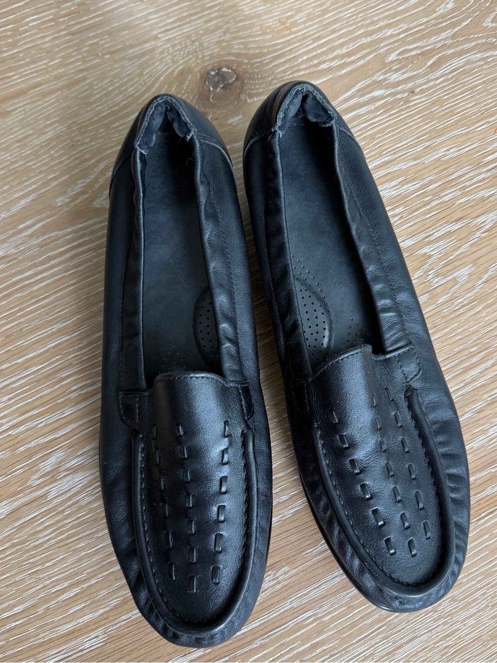 SAS Black Leather Women's Loafers